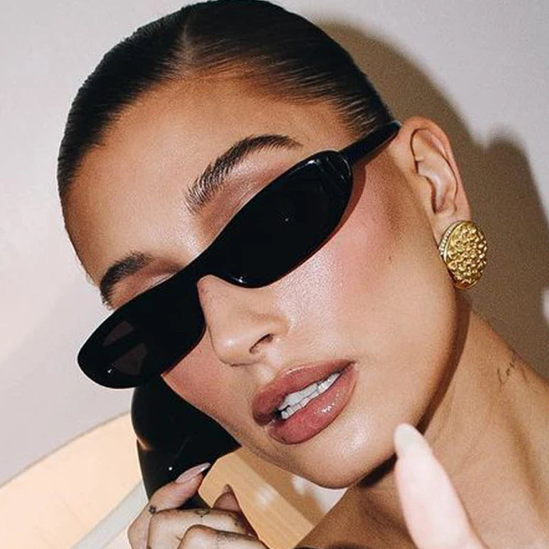 Gafas de sol ovaladas con montura pequeña para mujer, estilo vintage 