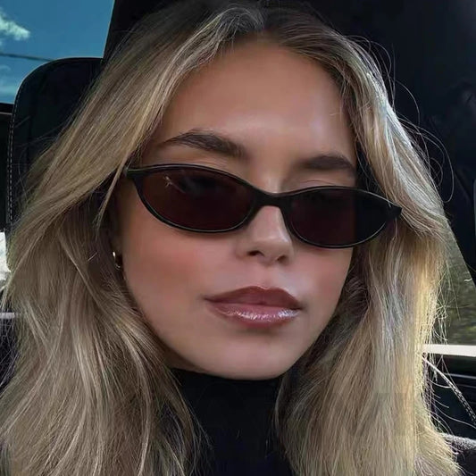 Lunettes de soleil femme léopard marron, petite monture, style rétro ovale