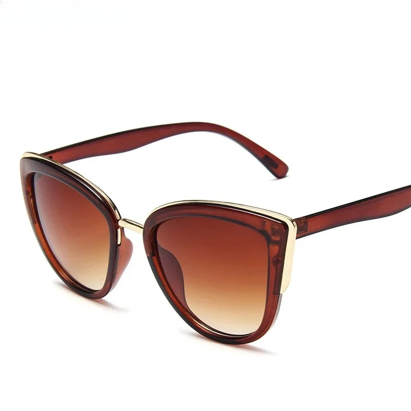 Lunettes de soleil œil de chat pour femmes, grandes, noires, de luxe