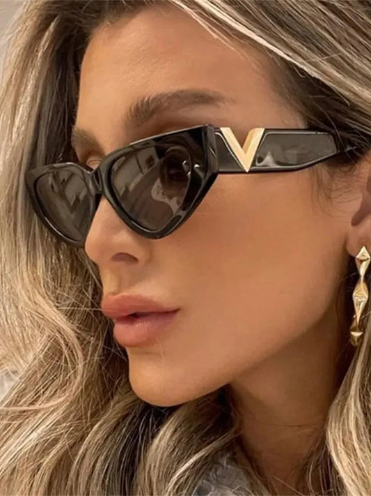 Luxury Vintage Cat Eye Sunglasses for Women, Trendy Cat Eye Sun Glasses 